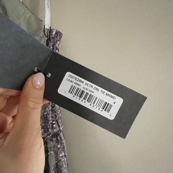 Nwt Terani couture mermaid lilac gray sequin gown - Picture 3 of 7